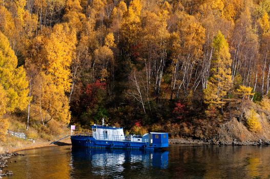 Autumn at Lake Baikal - oldest, deepest and most voluminous freshwater lake in the world