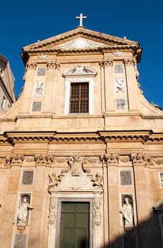 Old church in a center of Genoa, Italy.