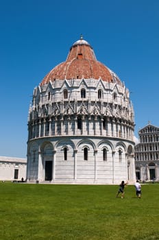 The Baptistry of the Cathedral of Pisa. Piazza dei miracoli, Pisa, Italy.