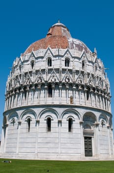 The Baptistry of the Cathedral of Pisa. Piazza dei miracoli, Pisa, Italy.