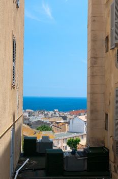 Street of Bastia. Corsica, France.