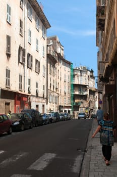 Street of Bastia. Corsica, France.
