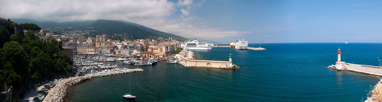 Old and new ports of Bastia. Corsica, France