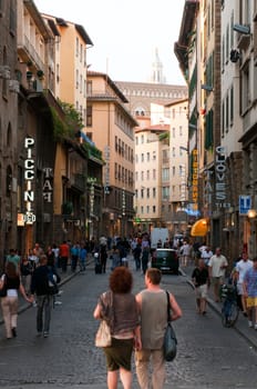 Street of the Florence, the heart of Tuscany, Italy.
