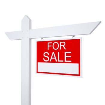 Real estate for sale sign. Isolated render on white background