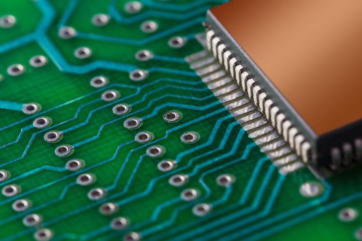 Close up of circuit board with electronic components