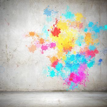 Background image with colorful splashes and drops