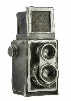 Drawing of the old twin lens camera