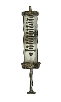 Drawing of the old glass syringe