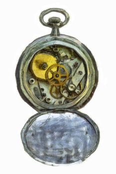 Drawing of the old pocket watch