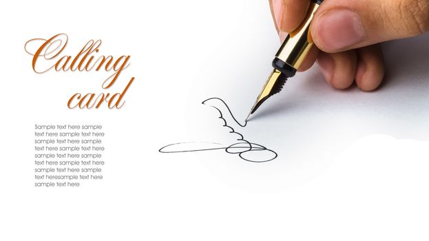 Signature of a fountain pen on white paper