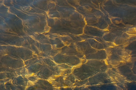 Sunlit reflection on water surface