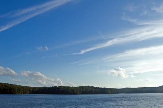 White Trout Lake in sunny day in Algonquin Park, Ontario