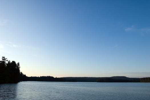White Trout Lake in sunny day in Algonquin Park, Ontario