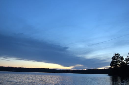 Sunset on McIntosh Lake in Algonquin Park