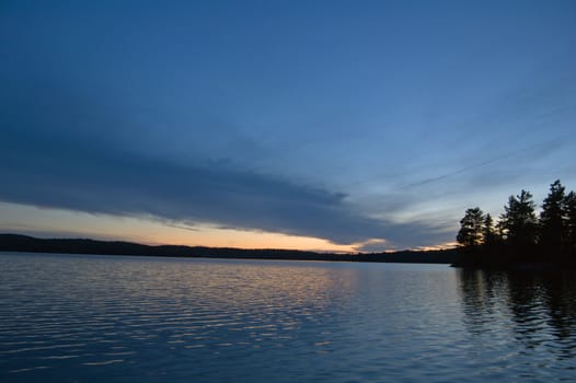 Sunset on McIntosh Lake in Algonquin Park