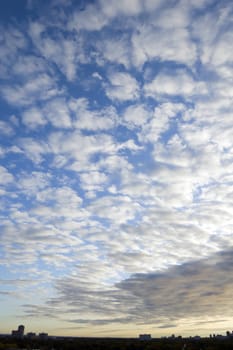 Clouds on sky above Toronto at the morning