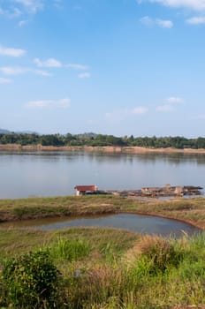 a view from Khong river, Thailand