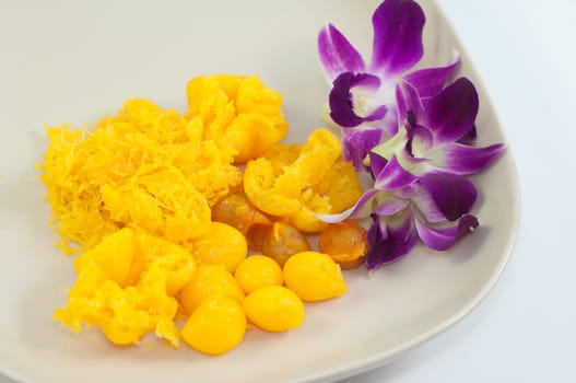 thai sweets, thong yot the thai eggdrop sweet