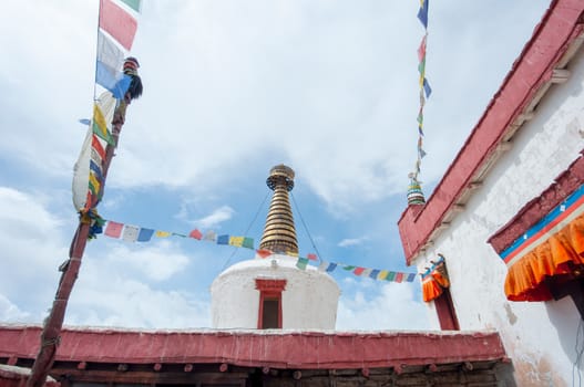 the stupa in Thiksey monastery, Ladakh, India