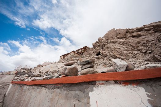 the stupa in Thiksey monastery, Ladakh, India