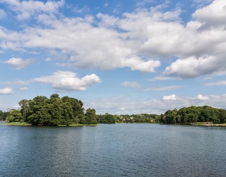 Lake Galve summer cloud by day, Trakai, Lithuania