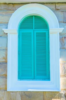 Colorful French style windows, Koa Yai,Thailand.