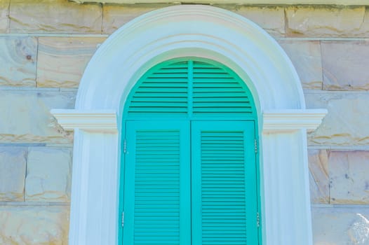 Colorful French style windows, Koa Yai,Thailand.