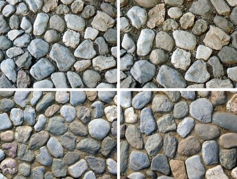 stone wall texture composed of four separate photographs