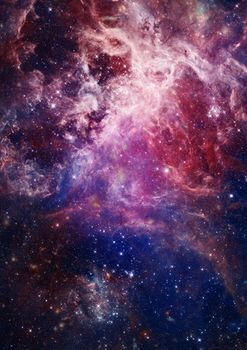 Far being shone nebula and star field against space.