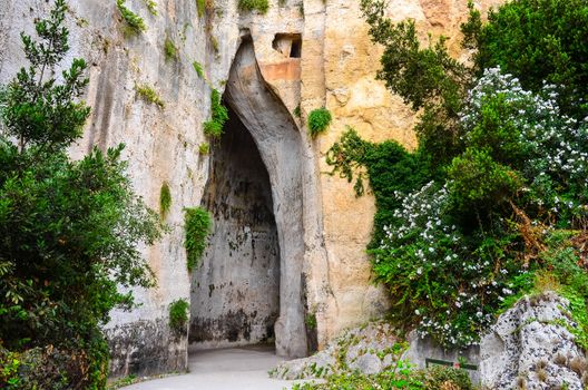 Limeston cave called Ear of Dionysius (Orecchio di Dionigi) on Sicily, Italy