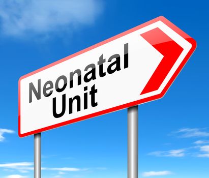 Illustration depicting a sign directing to Neonatal.