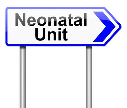 Illustration depicting a sign directing to Neonatal.