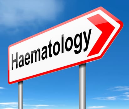 Illustration depicting a sign directing to Haematology.