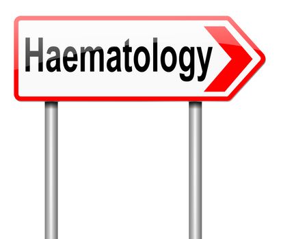 Illustration depicting a sign directing to Haematology.