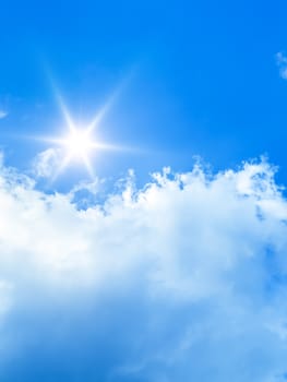 An image of a bright blue sky background