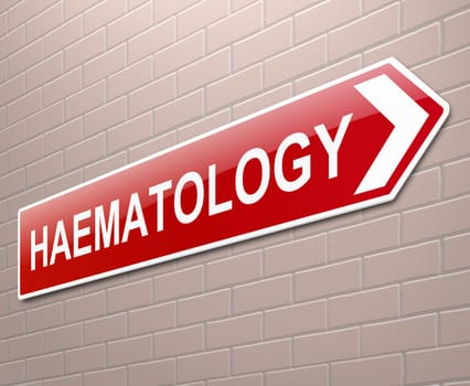 Illustration depicting a sign directing to Haematology.