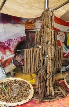 sausages on the market in belgium 