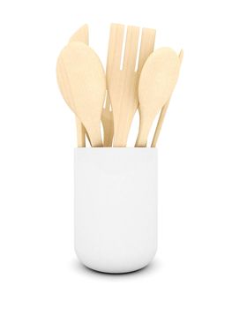 kitchen utensils isolated on white background