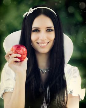 Snow-White princess with the famous red apple.