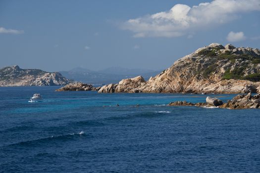 The wonderful sea in Budelli , an island of the La Maddalena archipelago in Sardinia , Italy