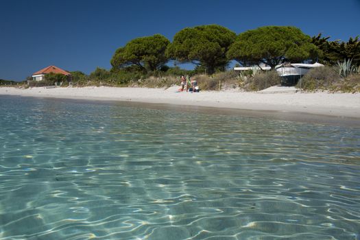 The wonderful colors of the sea in Santa Maria beach, an island of the La Maddalena archipelago in Sardinia, Italy