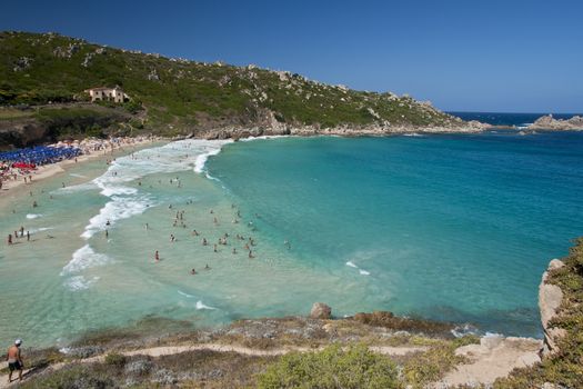 The beach of rena bianca in santa teresa di gallura, in sardinia