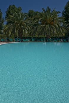 Reflection over water in a swimming pool