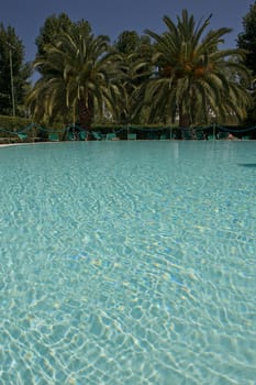 Reflection over water in a swimming pool