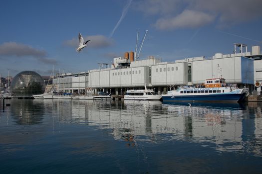 The Biosphere, biodiversity museum built in the ancient harbour of Genoa, by the architecture Renzo Piano for the Colombiane in 1992