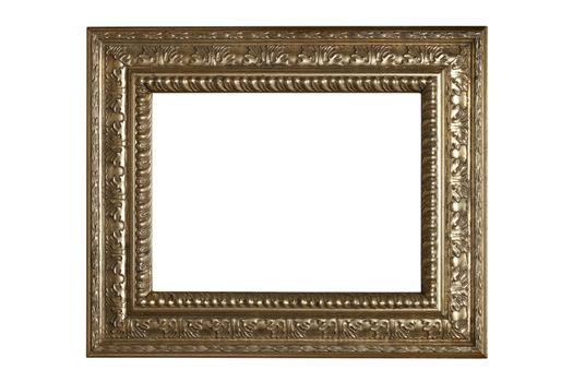 very rare silver old frame isolated on white background