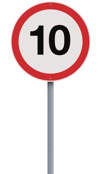 A road sign indicating a speed limit