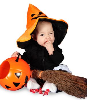 halloween baby on a white background