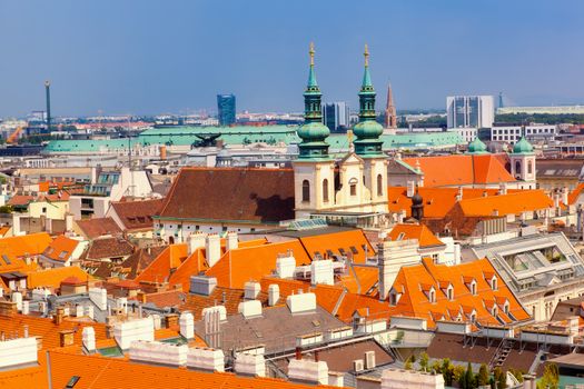 top view on the historical center of Bratislava, Slovakia